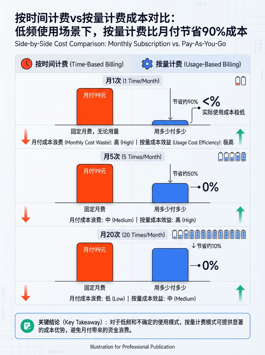 按时间计费 vs 按量计费成本对比